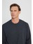 Standart Fit Normal Kesim 2 İplik Recycle Pamuklu Bisiklet Yaka Sweatshirt 4