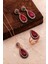 Rose Gümüş Kök Yakut Damla Set 2188 1