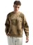 Unisex Oversize Koyu Bej Sweatshirt 3