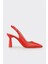 Kırmızı Deri Kadın Topuklu Ayakkabı 1
