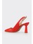 Kırmızı Deri Kadın Topuklu Ayakkabı 3