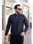 Erkek Lacivert Su ve Rüzgar Geçirmez Slim Fit Astarlı Mevsimlik Mont 1