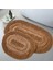 Doğal Pamuklu Spagetti Oval Kahve 2'li Banyo Paspası Seti Banyo Halısı Klozet Takımı 1