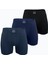 Erkek 3 Lü Siyah Lacivert Füme Premium Collection Modal Uzun Boxer 3M250 1