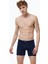 Erkek 3 Lü Siyah Lacivert Füme Premium Collection Modal Uzun Boxer 3M250 2