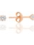 Gümüş Zirkon Taşlı,rose Yuvarlak Kesim 3 mm Tektaş Küpe SGTL12744ROSE 1