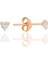 Gümüş Zirkon Taşlı, Rose, Kalp Kesim 3 mm Tektaş Küpe SGTL12738ROSE 1