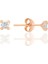 Gümüş Zirkon Taşlı,rose, Kare (Prenses) Kesim 3 mm Tektaş Küpe SGTL12741ROSE 1