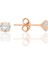 Gümüş Zirkon Taşlı,rose Yuvarlak Kesim 4 mm Tektaş Küpe SGTL12745ROSE 1