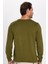 Erkek Slim Fit Dar Kesim Bisiklet Yaka Haki Triko Kazak 5