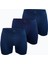 Erkek 3 Lü Lacivert Desenli Premium Collection Modal Uzun Boxer 3M250 1
