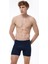 Erkek 3 Lü Lacivert Desenli Premium Collection Modal Uzun Boxer 3M250 2