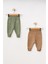 Düğme Detaylı Erkek Bebek 2'li Triko Alt 4040-1 1