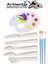 Godeli Plastik Resim Paleti 5 Li Plastik Spatula Resim Fırçası 1 Paket Ressam Paketi Sanatsal Esnek Plastik Palet Bıçağı 1