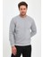 Erkek Sıfır Yaka 3 İplik Şardonsuz Sweatshirt 3