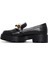Kadın Siyah Kalın Tabanlı Maskülen Loafer 25SFE400318 2