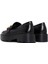 Kadın Siyah Kalın Tabanlı Maskülen Loafer 25SFE400318 5