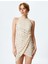 Simli Halter Yaka Kolsuz Bodycon Mini Elbise 2