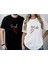Soul Mate Ruh Eşi Baskılı 2'li Sevgili Çift Kombini Siyah Beyaz Tişört T-Shirt 1