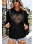 Uygun Tarz Kalp Baskılı Oversize Sweatshirt 1
