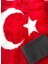 Kırmızı Peluş Torpido Örtüsü ve Düz Direksiyon Kılıfı ve Oto Aksesuar Seti 4