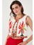 Pamuklu Regular Fit Çiçekli Nakış Işlemeli Crop Yelek Bayan Yelek 676291 4