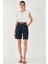 Pamuklu Relaxed Fit Yüksel Bel Kemerli Gabardin Short Bayan Şort 668YP4710 1