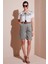 Pamuklu Relaxed Fit Yüksel Bel Kemerli Gabardin Short Bayan Şort 668YP4710 1