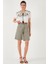 Pamuklu Relaxed Fit Yüksel Bel Kemerli Gabardin Short Bayan Şort 668YP4710 3