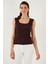 Slim Fit Kalın Askılı Dantelli Kare Yaka Bürümcük Atlet Bayan Atlet 5864979 4