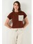 Pamuklu Tek Cepli Regular Fit Bisiklet Yaka T Shirt Bayan T Shirt 5865818 5