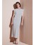 Çizgili Regular Fit Kolsuz Bisiklet Yaka Midi Boy Elbise Bayan Elbise 5866107 1