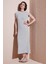 Çizgili Regular Fit Kolsuz Bisiklet Yaka Midi Boy Elbise Bayan Elbise 5866107 2