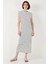 Çizgili Regular Fit Kolsuz Bisiklet Yaka Midi Boy Elbise Bayan Elbise 5866107 5