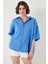 Pamuklu Regular Fit Yırtmaçlı Kısa Kollu Gömlek Kadın Gömlek CF25S166965 4