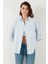Pamuklu Regular Fit Uzun Kollu Düz Gömlek Kadın Gömlek CF25S168305 5