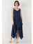 Asimetrik Kesim Regular Fit Midi Boy Askılı V Yaka Elbise Bayan Elbise 5866131 3