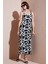 Desenli Midi Boy Oversize Fit Bağlamalı Ip Askılı Bisiklet Yaka Elbise Bayan Elbise 5869009 1