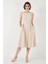 Bisiklet Yaka Regular Fit Cepli Pileli Midi Elbise Bayan Elbise 6051963 4