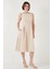 Bisiklet Yaka Regular Fit Cepli Pileli Midi Elbise Bayan Elbise 6051963 5