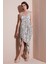 Desenli Asimetrik Kesim Regular Fit Midi Boy Askılı Elbise Bayan Elbise 5866126 2
