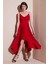 Asimetrik Kesim Regular Fit Midi Boy Askılı V Yaka Elbise Bayan Elbise 5866131 1