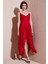 Asimetrik Kesim Regular Fit Midi Boy Askılı V Yaka Elbise Bayan Elbise 5866131 2