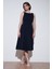 Bisiklet Yaka Regular Fit Cepli Pileli Midi Elbise Bayan Elbise 6051963 1