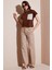 Pamuklu Standart Fit Yüksek Bel Geniş Paça Pantolon Bayan Pantolon 668yp5344 1