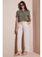 Relaxed Fit Normal Bel Geniş Paça Çift Cepli Keten Pantolon Bayan Pantolon 668yp4991 1
