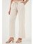 Relaxed Fit Normal Bel Geniş Paça Çift Cepli Keten Pantolon Bayan Pantolon 668yp4991 2