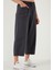 Pamuklu Relaxed Fit Yüksek Bel Geniş Kısa Paça Pantolon Bayan Pantolon 668yp5318 4