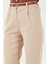 Streç Pamuklu Regular Fit Yüksek Bel Düz Kısa Paça Kemerli Pantolon Bayan Pantolon 668yp5335 5