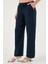 Relaxed Fit Normal Bel Geniş Paça Çift Cepli Keten Pantolon Bayan Pantolon 668yp4991 5